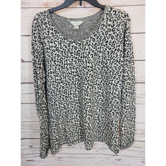 Christopher Banks Black Women's Leopard Print Sweater Sz XL - Picture 1 of 10